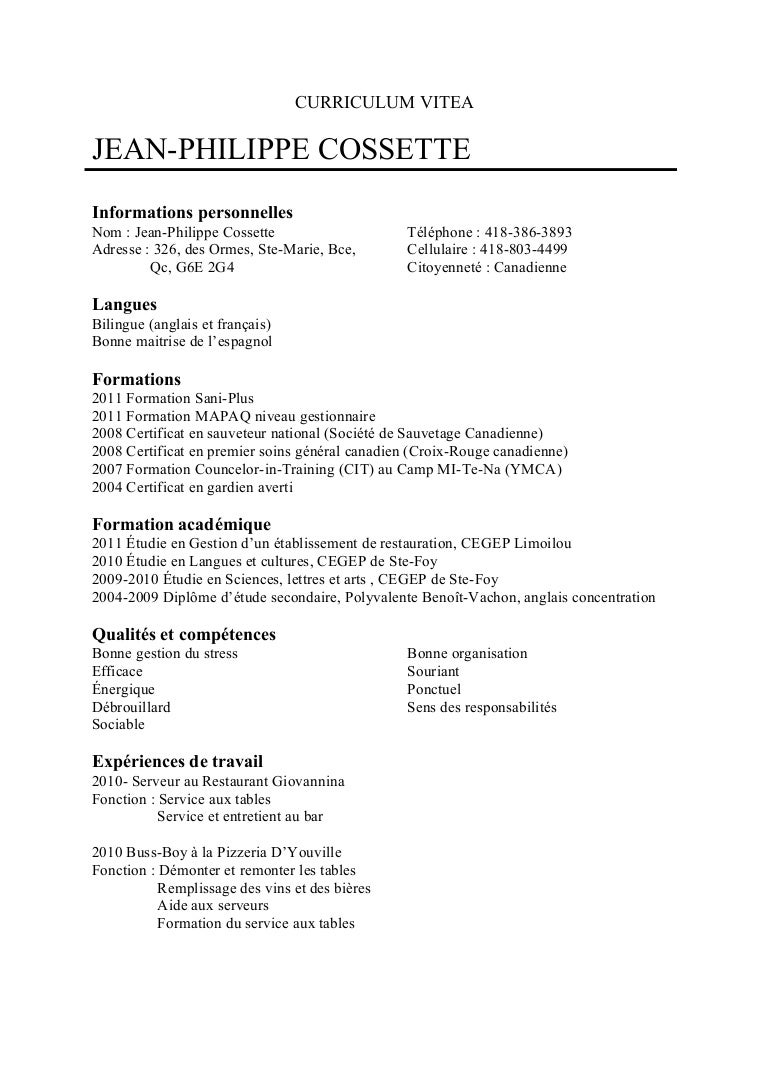 Curriculum vitea