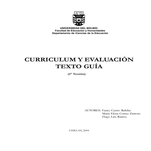Curriculum y evaluación texto guía introducción