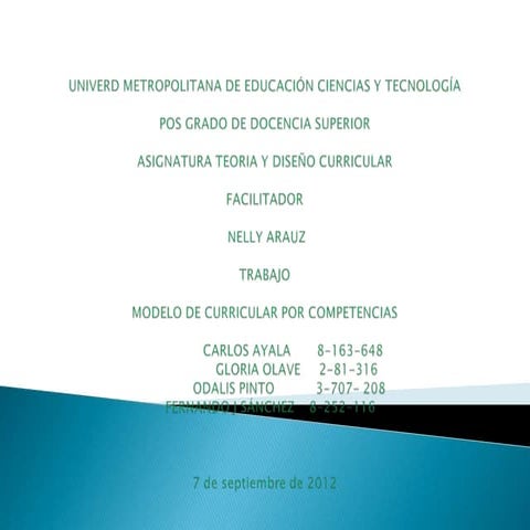 Modelo de curricular por competencias