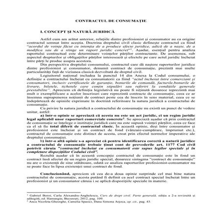 Contractul de consumație la dreptul consumului