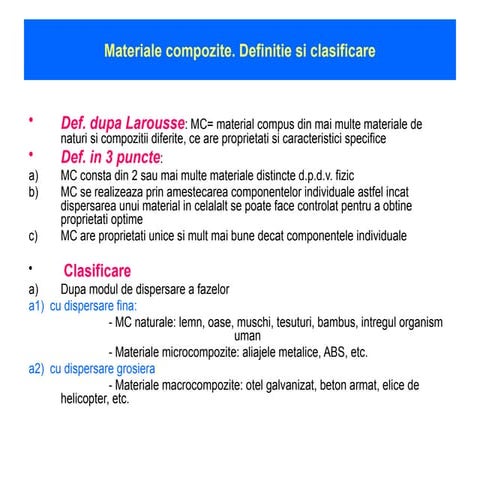 Materiale compozite: Definitii, Clasificari si Aplicatii in Inginerie ...