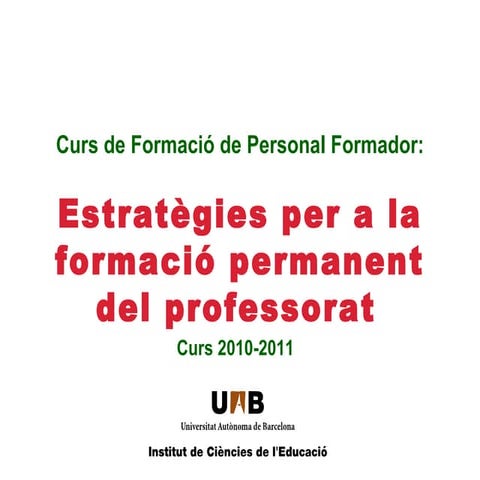 Curs de formació de personal formador