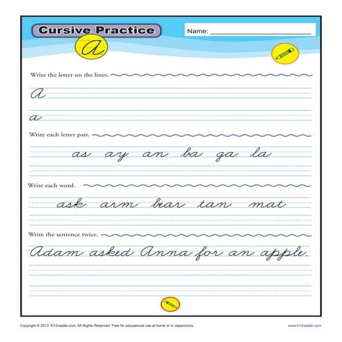 Cursive practice a_z | PDF