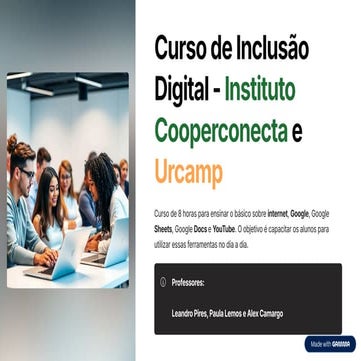 Curso de Inclusão Digital - Instituto Cooperconecta e Urcamp
