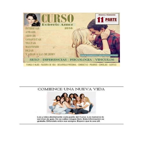 DECIMA PRIMERA PARTE Curso para Interesar, Atraer, Seducir, Conquistar, Mante...