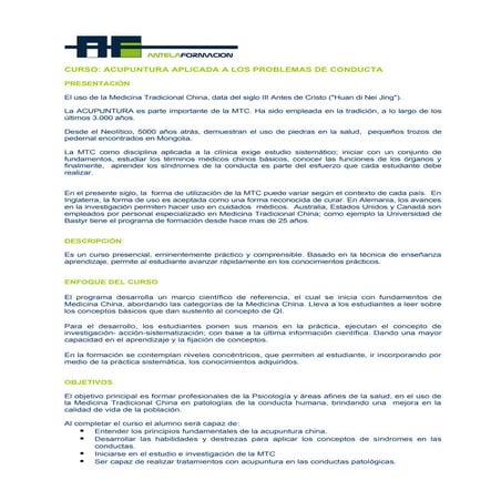 Curso acupuntura para psicólogos