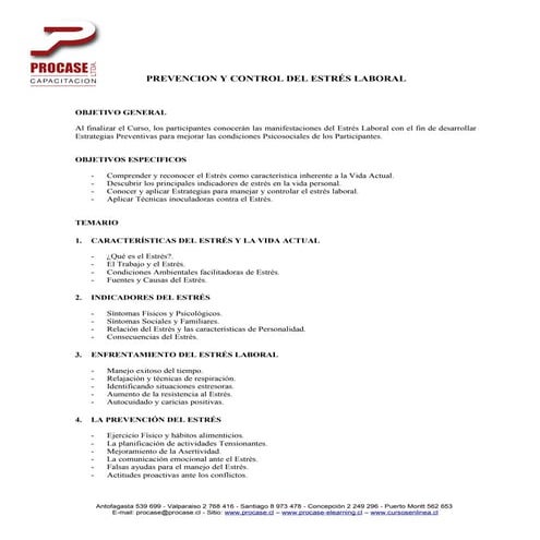 Curso Autocuidado y Manejo Del Estres Laboral | PDF