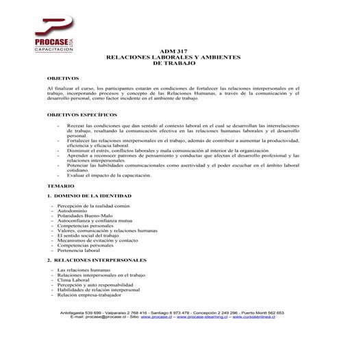 Curso adm 317   relaciones laborales y ambientes de trabajo