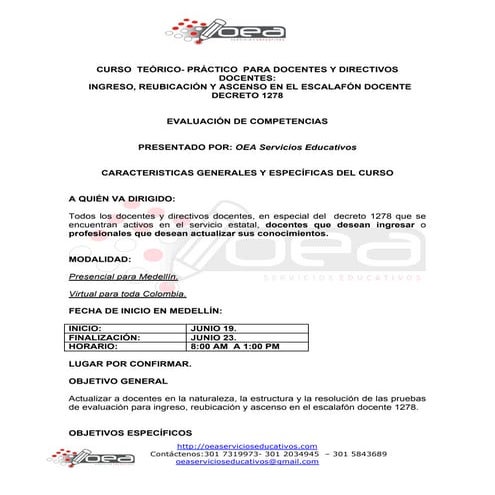 Curso preparación evaluación ascenso o reubicación 