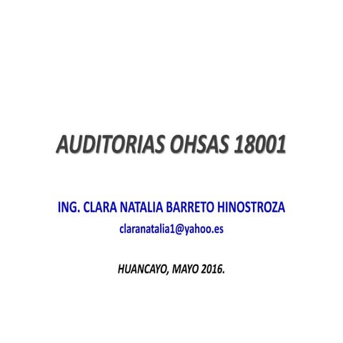 Curso auditoria ohsas 18001 1