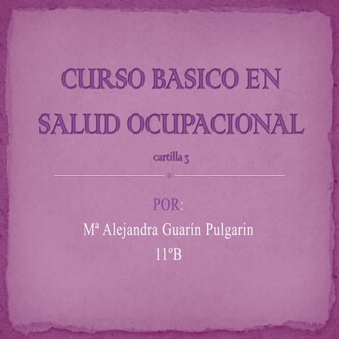 Curso basico en salud ocupacional