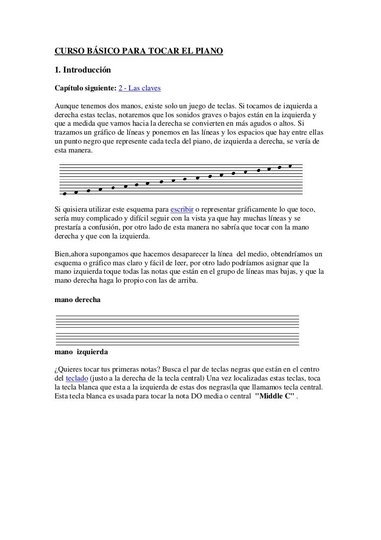 Curso Básico para tocar el piano