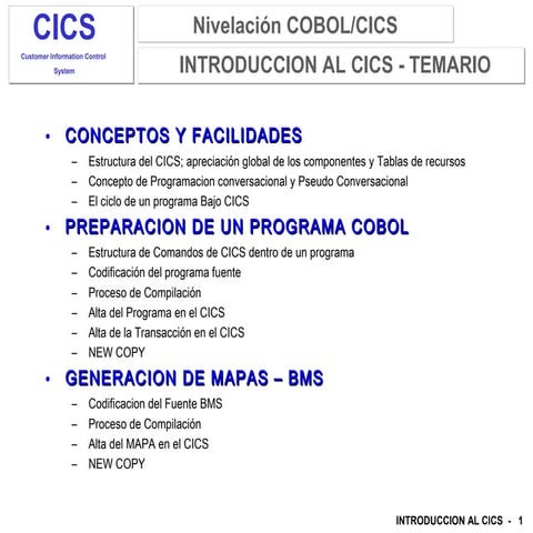 CURSO DE CICS - DEMO | PPT