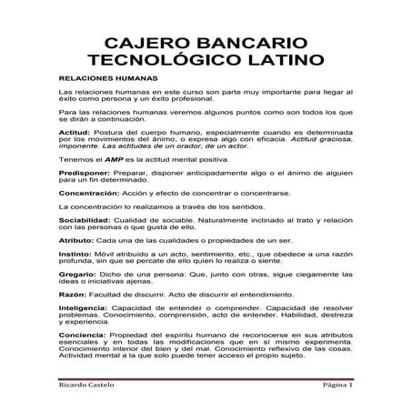 Curso de cajero bancario - Ecuador
