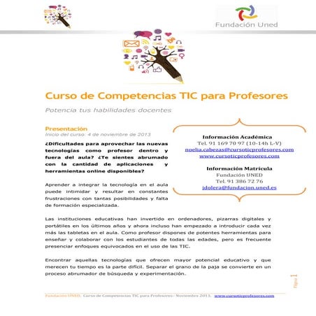 Curso de competencias tic para profesores