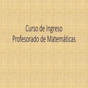 Curso de ingreso profesorado de matemáticas