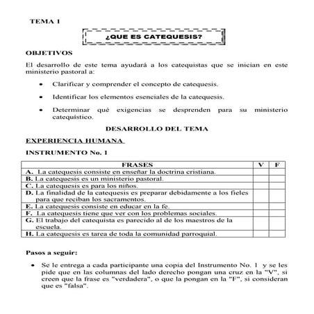 Curso de iniciación Catequistas