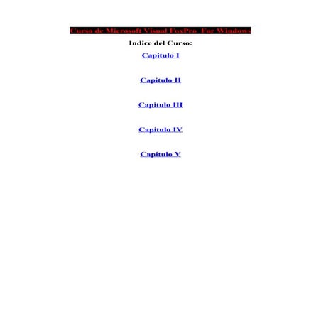 Curso De Microsoft Visual Fox Pro  For Windows