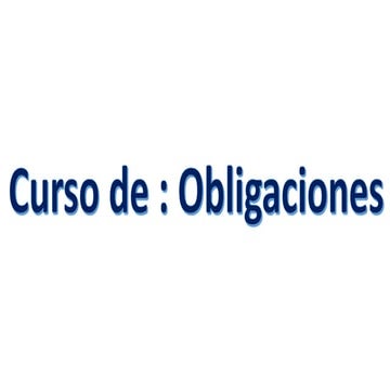 Curso de obligaciones