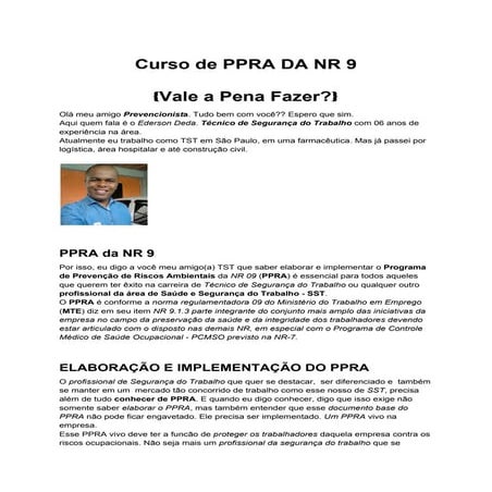Curso de ppra da nr 9 | PDF