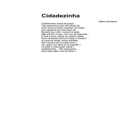 Curso de redação. texto complementar. cidadezinha | DOCX
