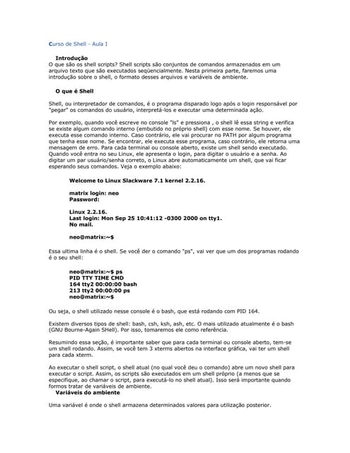 Curso de shell