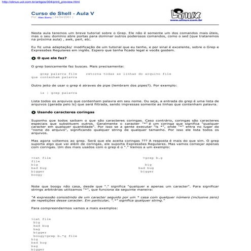 Curso De Shell   Aula 5
