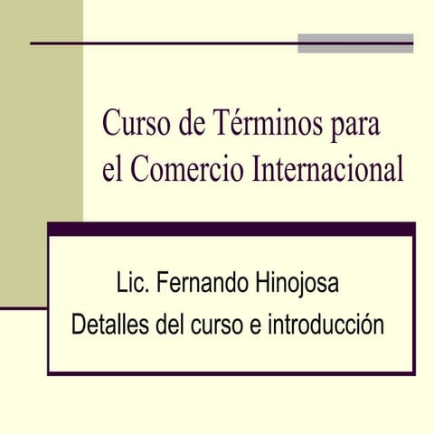 Curso de términos para el comercio internacional