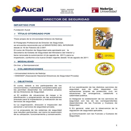Director de Seguridad por Fundacion Aucal | PDF