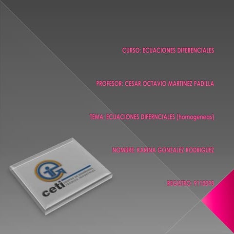 Curso ecuaciones, homogeneas
