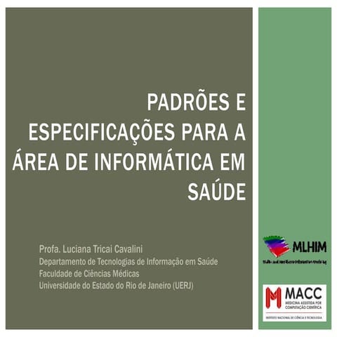 Presentation at the Escola Regional de Computação Aplicada à Saúde