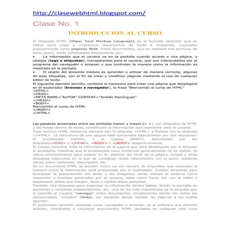 Curso htm profe.  andres l
