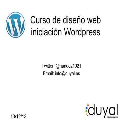 Curso iniciacion al diseño web con WordPress