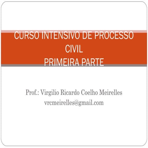 Curso intensivo de processo civil - Aula 01