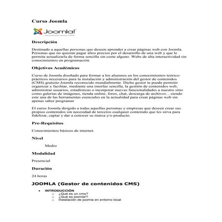 Curso joomla
