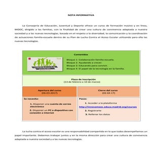 Curso mooc familias