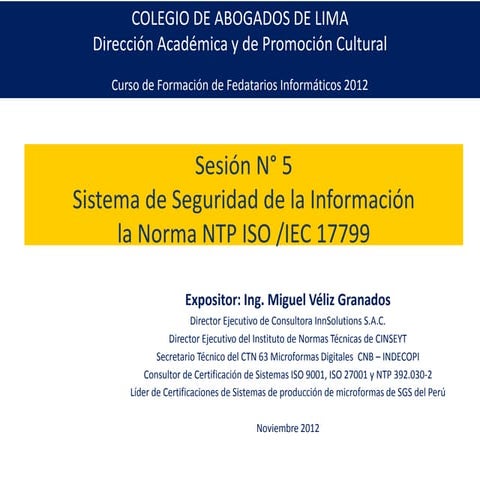 Curso ntp iso iec 17799 27002 1