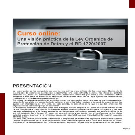 Curso del Reglamento General de Protección de Datos | PDF