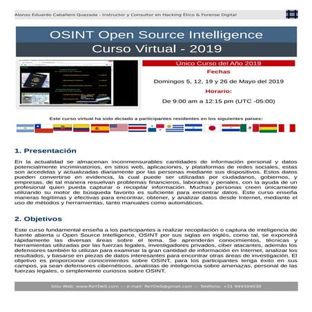 Curso Virtual de OSINT - Open Source Intelligence | PDF