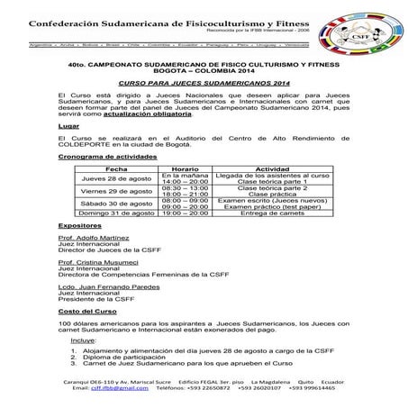 Curso para jueces sudamericanos Bogotá - Colombia 2014