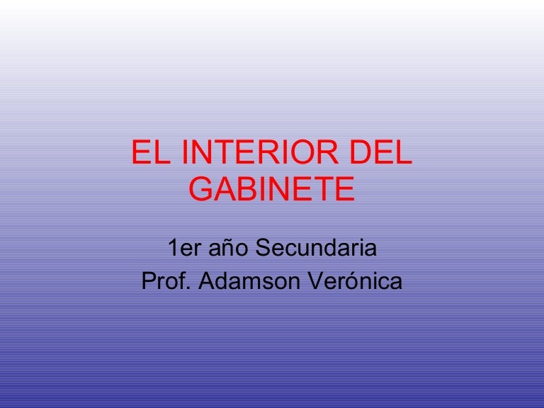 EL INTERIOR DEL GABINETE