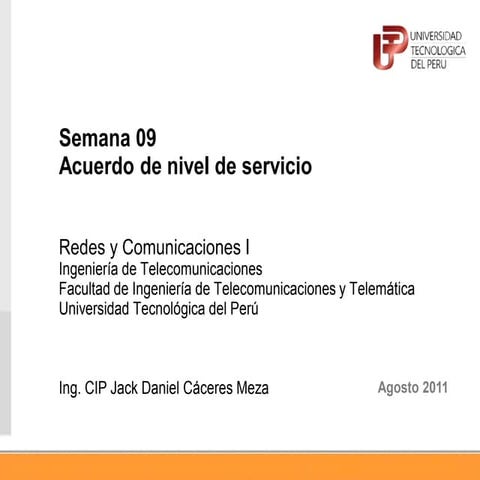 Curso: Redes y comunicaciones I: 05 Acuerdo de nivel de servicio