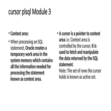 PL/SQL - CURSORS | PPTX