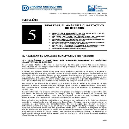 Curso Taller de Preparación para la Certificación (PMI- RMP)®- Realizar el an...