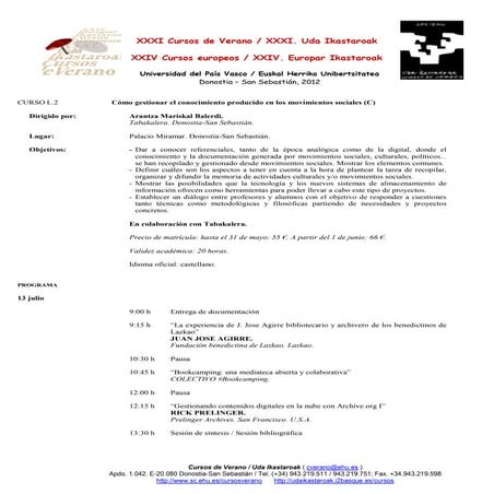 Programa Curso de Verano UPV