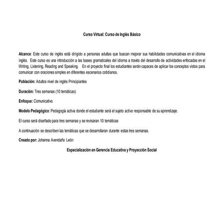 Curso virtual de inglès nivel bàsico