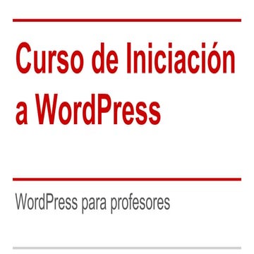 Curso wp para profesores