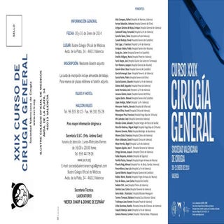 programa curso Sociedad Valenciana de cirugía