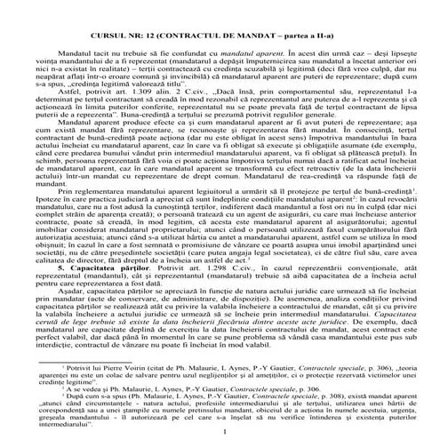 Cursul nr.12, 2016, drept civil. contracte, (mandat partea a ii-a)