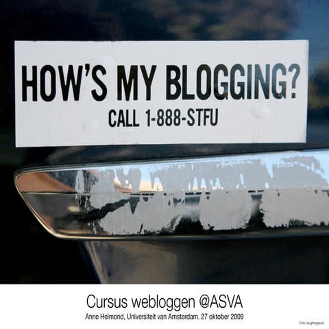 Cursus webloggen @ASVA